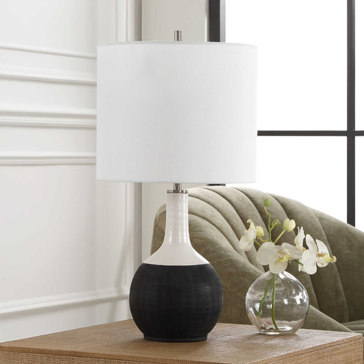 Casa Bella Living Chalk White and Black Combination Accent Lamp
