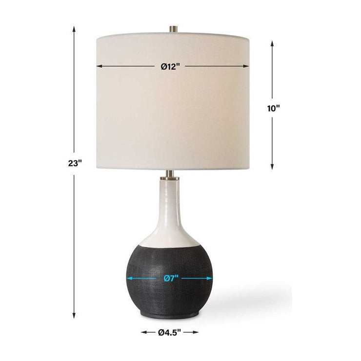 Casa Bella Living Chalk White and Black Combination Accent Lamp