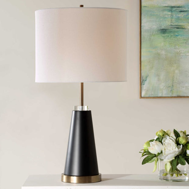 Casa Bella Living Modern Silhouette With Black Finishes And Antique Brass Accents