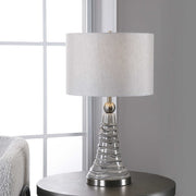 Casa Bella Living Gray Wavy Lines Ceramic Table Lamp