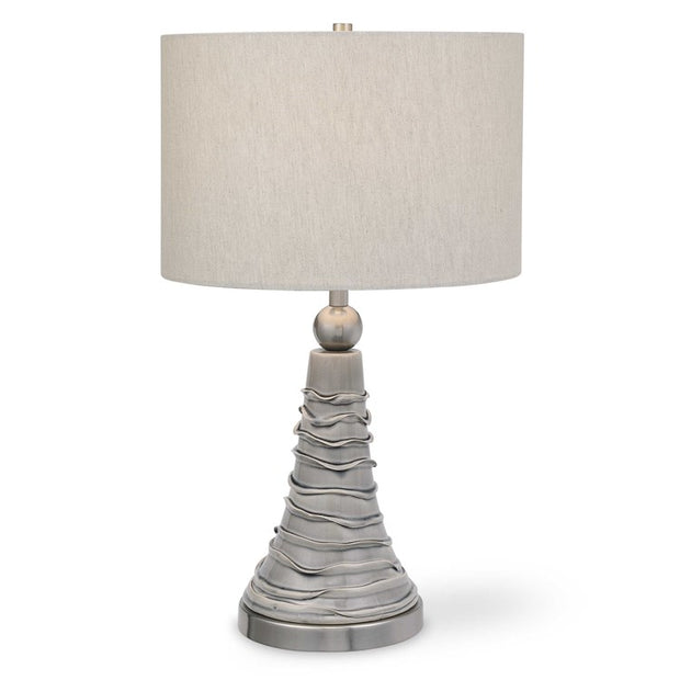 Casa Bella Living Gray Wavy Lines Ceramic Table Lamp