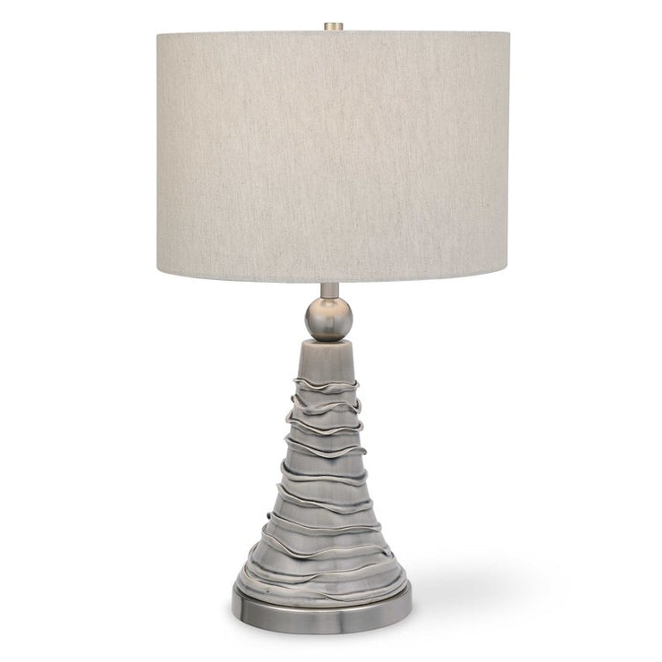 Casa Bella Living Gray Wavy Lines Ceramic Table Lamp