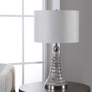 Casa Bella Living Gray Wavy Lines Ceramic Table Lamp