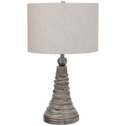 Casa Bella Living Gray Wavy Lines Ceramic Table Lamp