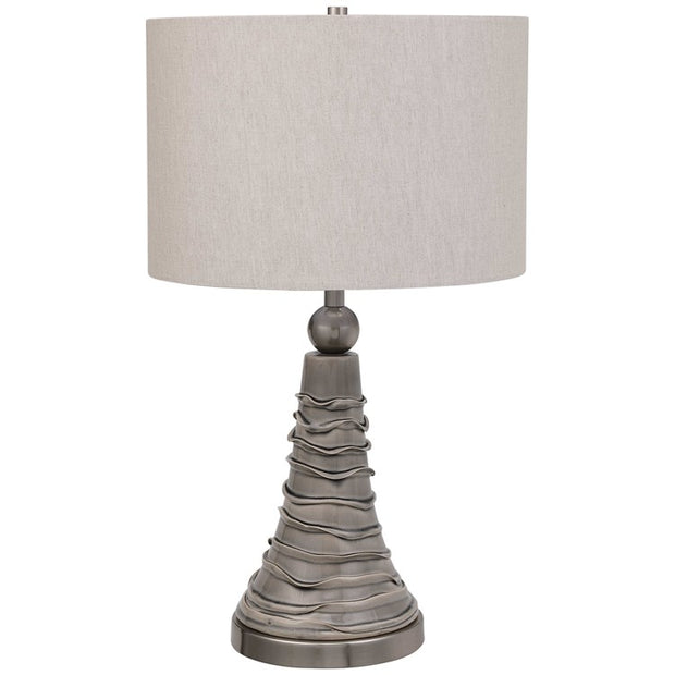 Casa Bella Living Gray Wavy Lines Ceramic Table Lamp
