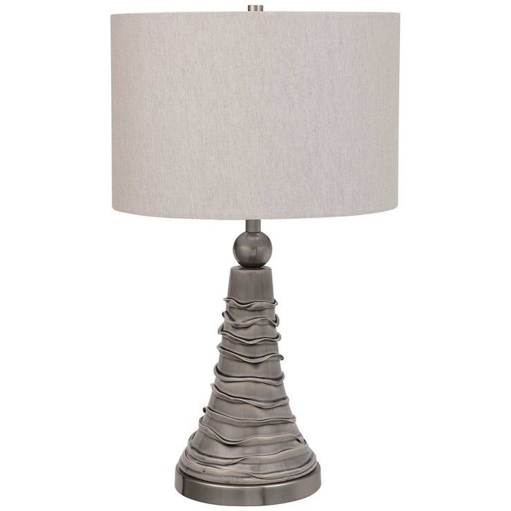 Casa Bella Living Gray Wavy Lines Ceramic Table Lamp
