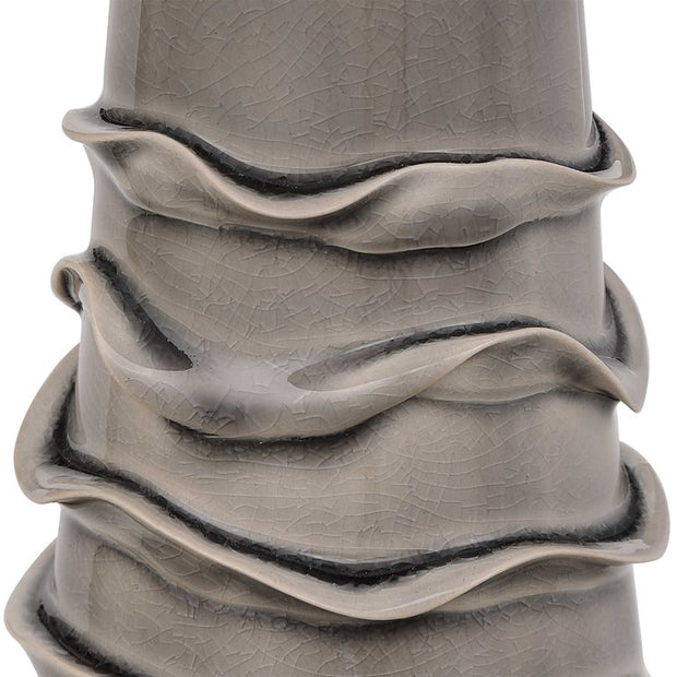 Casa Bella Living Gray Wavy Lines Ceramic Table Lamp