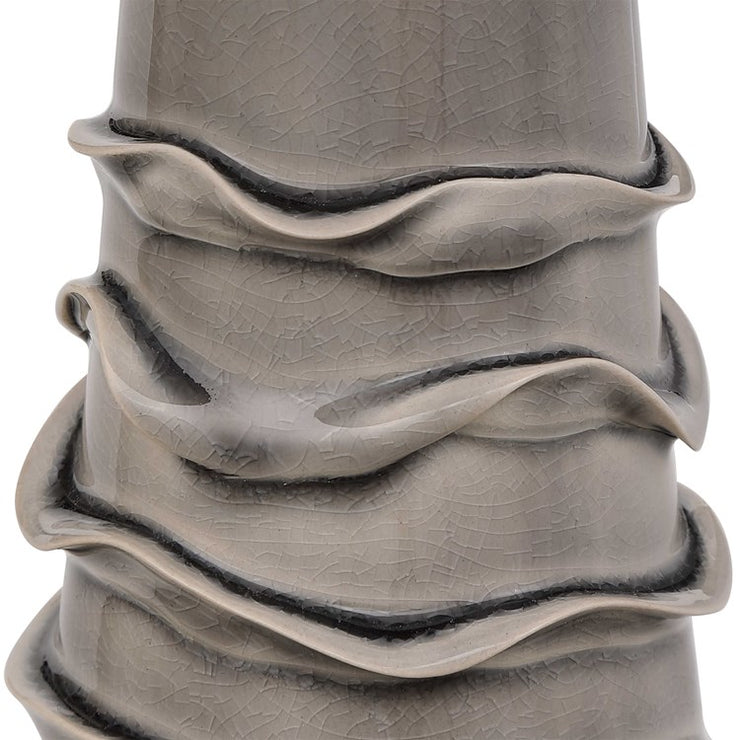 Casa Bella Living Gray Wavy Lines Ceramic Table Lamp