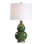 Casa Bella Living Dark Green Glazed Ceramic Lamp