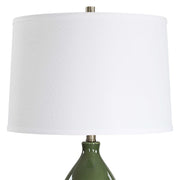 Casa Bella Living Dark Green Glazed Ceramic Lamp