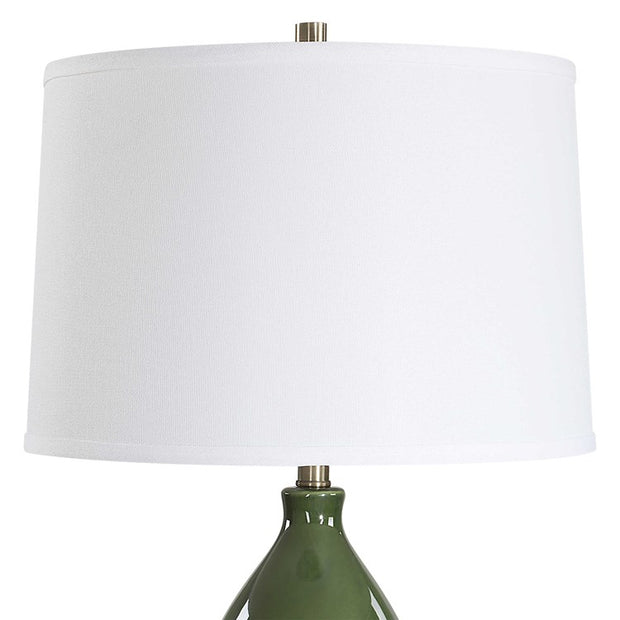 Casa Bella Living Dark Green Glazed Ceramic Lamp