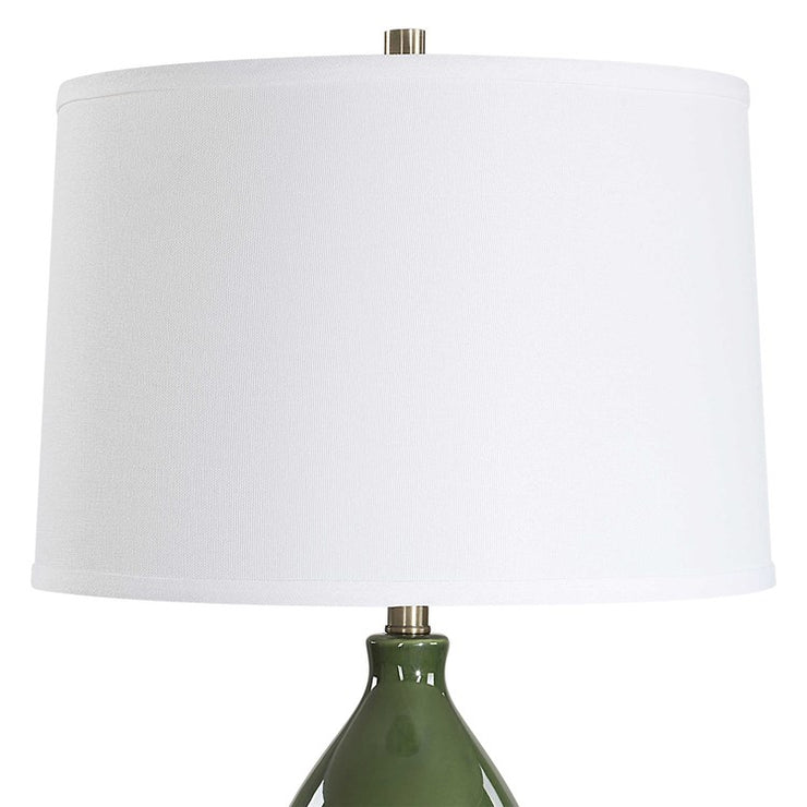 Casa Bella Living Dark Green Glazed Ceramic Lamp