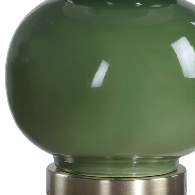 Casa Bella Living Dark Green Glazed Ceramic Lamp
