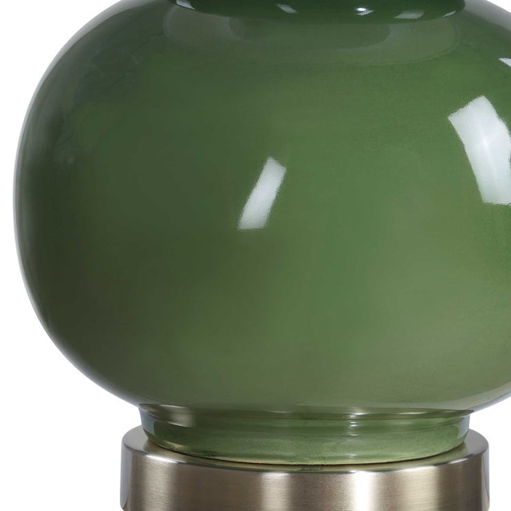 Casa Bella Living Dark Green Glazed Ceramic Lamp
