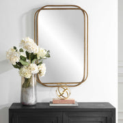 Casa Bella Living Overlapping Metal Frames Brushed in Gold Mirror