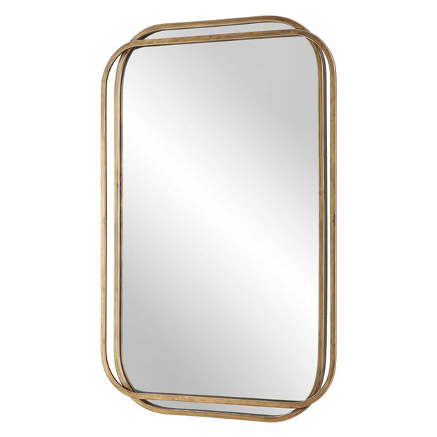 Casa Bella Living Overlapping Metal Frames Brushed in Gold Mirror
