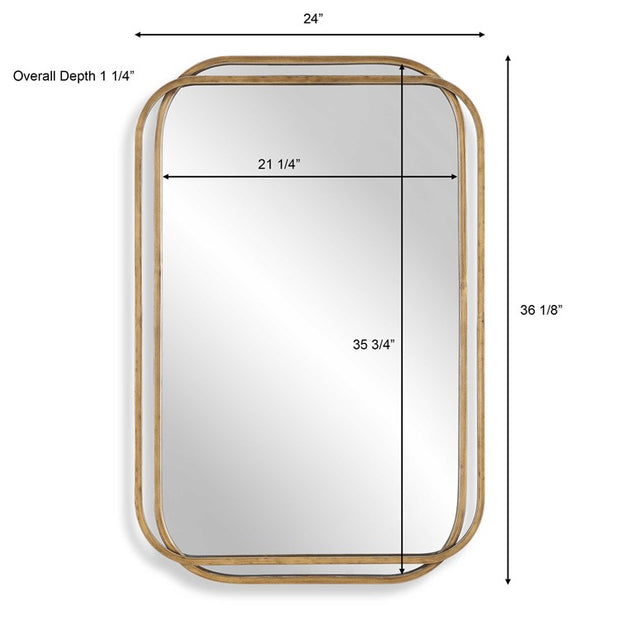 Casa Bella Living Overlapping Metal Frames Brushed in Gold Mirror