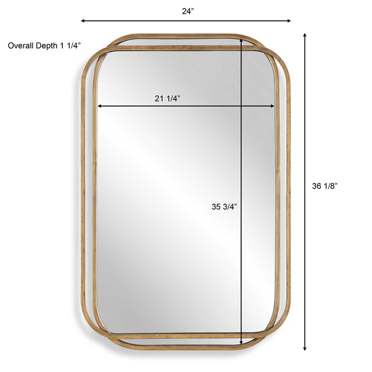 Casa Bella Living Overlapping Metal Frames Brushed in Gold Mirror
