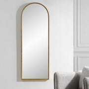 Casa Bella Living Metal Arched Mirror Finished In Antique Gold