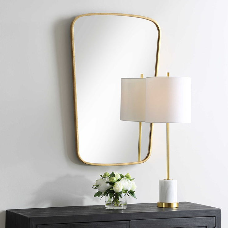 Casa Bella Living Gold Leaf Finished Softly Curved Mirror