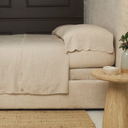 Pom Pom at Home Kelly Flax Linen Scalloped Sheet Set ~ Available in Queen and King Sizes
