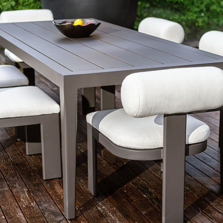 Uttermost Bolster Back Oyster White Upholstered Outdoor Dining Chair