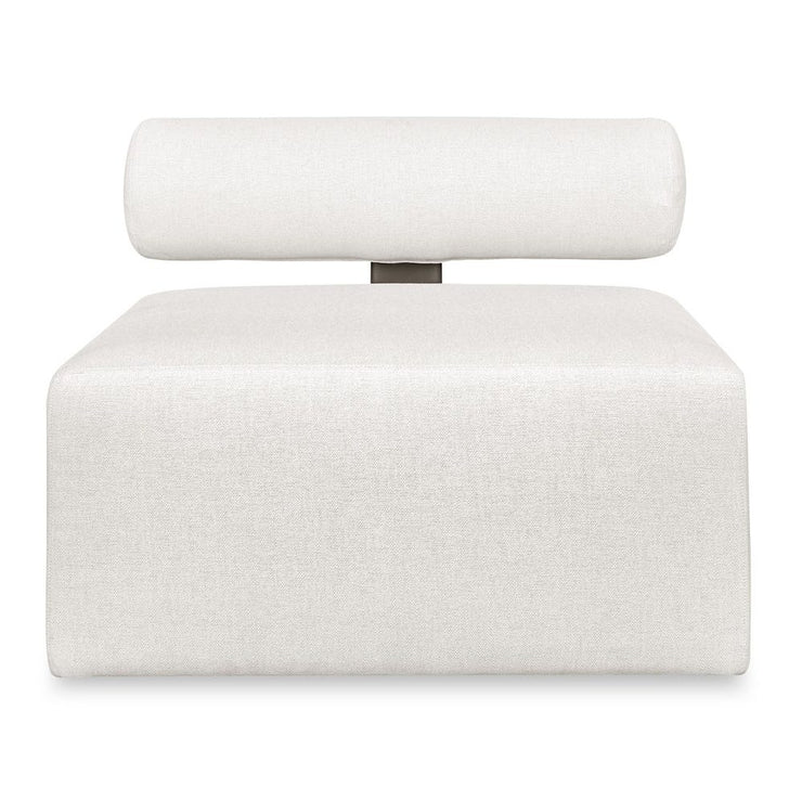 Uttermost Bolster Back Modular Armless Outdoor Sofa With Oyster White Plush Cushions