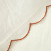 Pom Pom at Home Kelly Cream and Terracotta Linen Scalloped Duvet Cover & Pillow Shams ~ Available in Queen and King Sizes