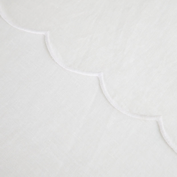 Pom Pom at Home Kelly White Linen Scalloped Sheet Set ~ Available in Queen and King Sizes