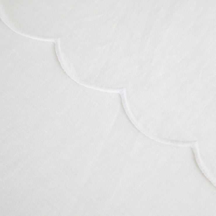Pom Pom at Home Kelly White Linen Scalloped Sheet Set ~ Available in Queen and King Sizes