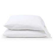 Pom Pom at Home Kelly White and French Blue Linen Scalloped Sheet Set ~ Available in Queen and King Sizes