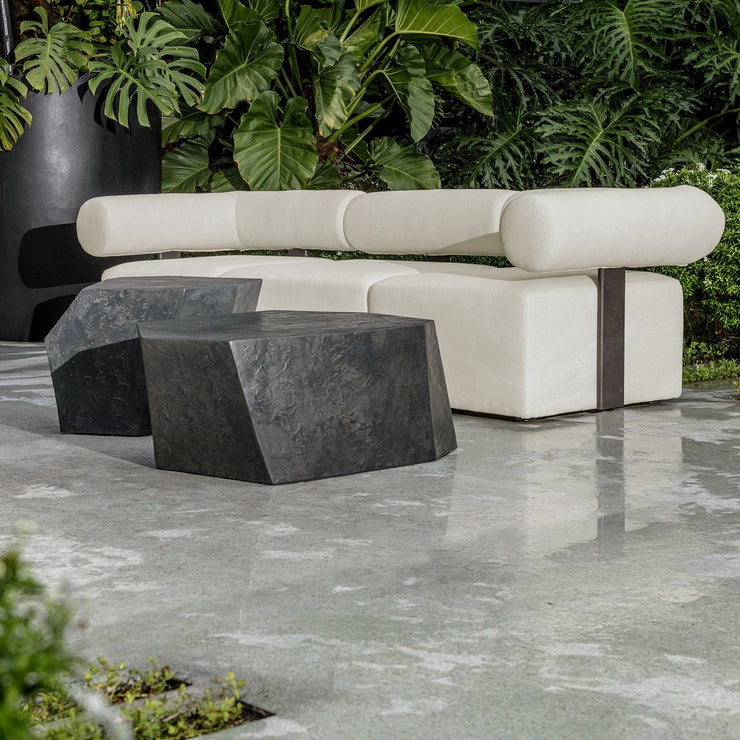 Uttermost Bolster Back Modular Armless Outdoor Sofa With Oyster White Plush Cushions