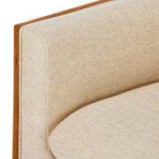Four Hands June Natural Oak and Cane Chair ~ Thames Cream Upholstered Performance Fabric