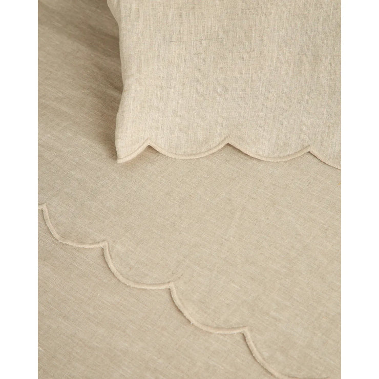 Pom Pom at Home Kelly Flax Linen Scalloped Sheet Set ~ Available in Queen and King Sizes