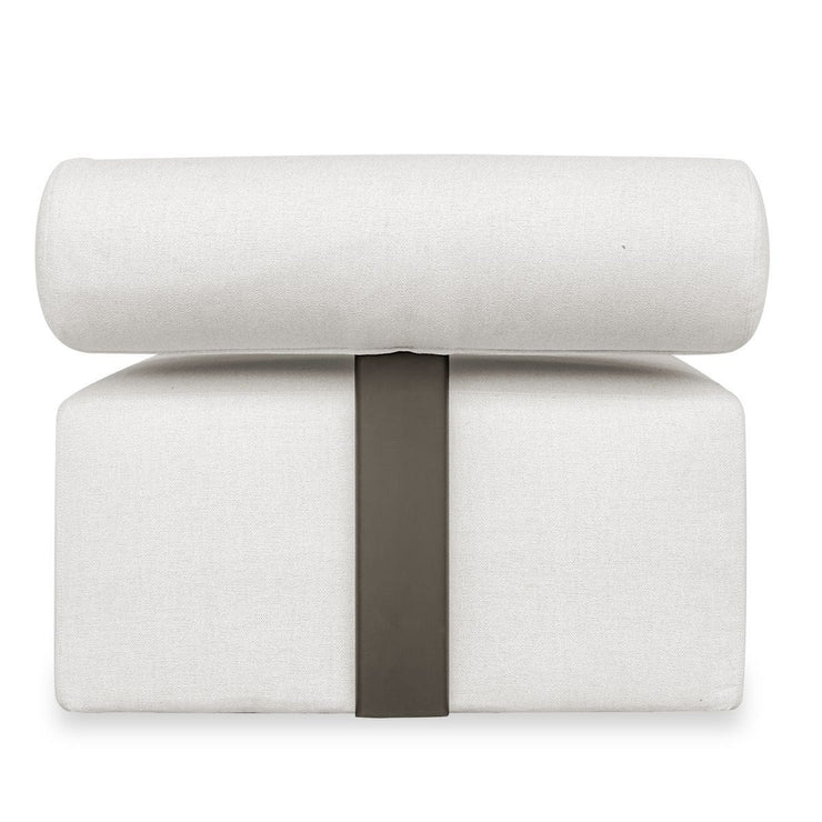 Uttermost Bolster Back Modular Armless Outdoor Sofa With Oyster White Plush Cushions