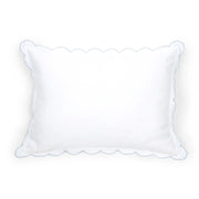 Pom Pom at Home Kelly White and French Blue Linen Scalloped Duvet Cover & Pillow Shams ~ Available in Queen and King Sizes