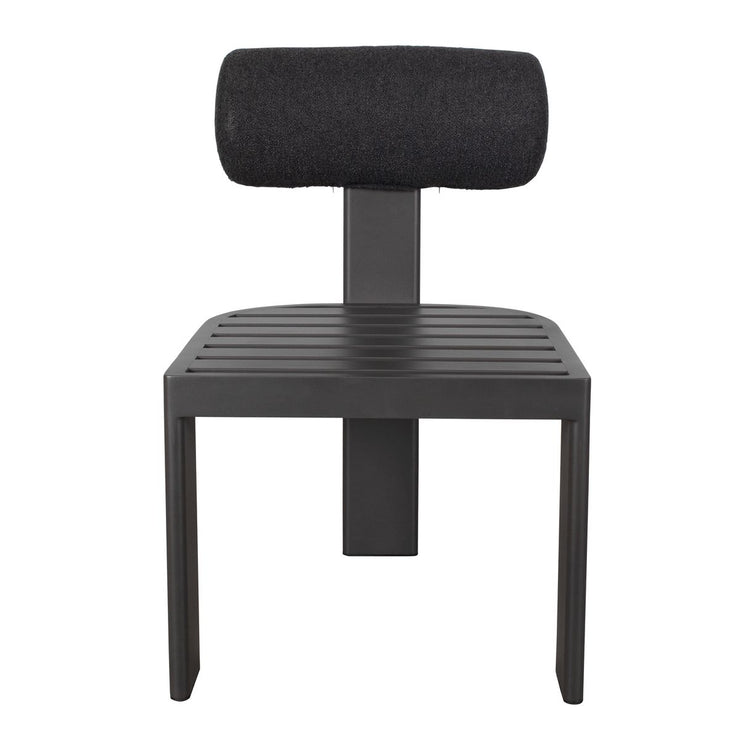 Uttermost Bolster Back Charcoal Boucle Outdoor Dining Chair