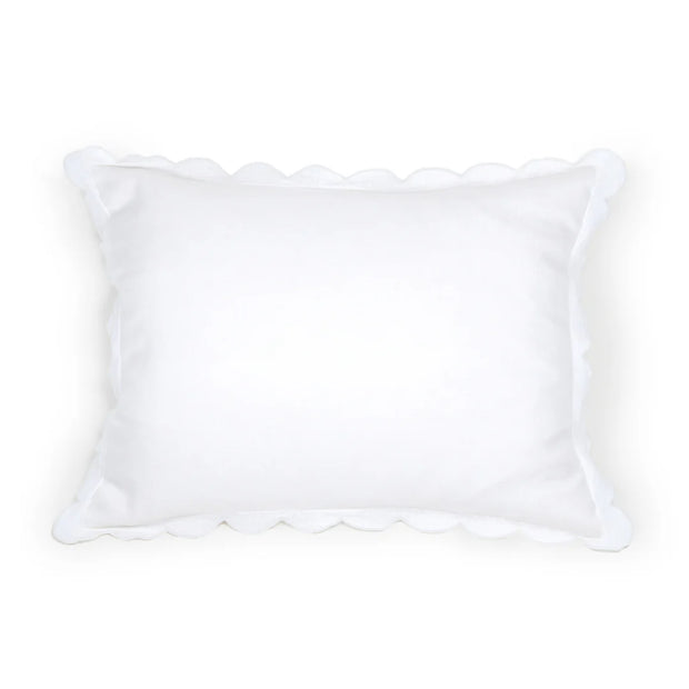 Pom Pom at Home Kelly White Linen Scalloped Duvet Cover & Pillow Shams ~ Available in Queen and King Sizes