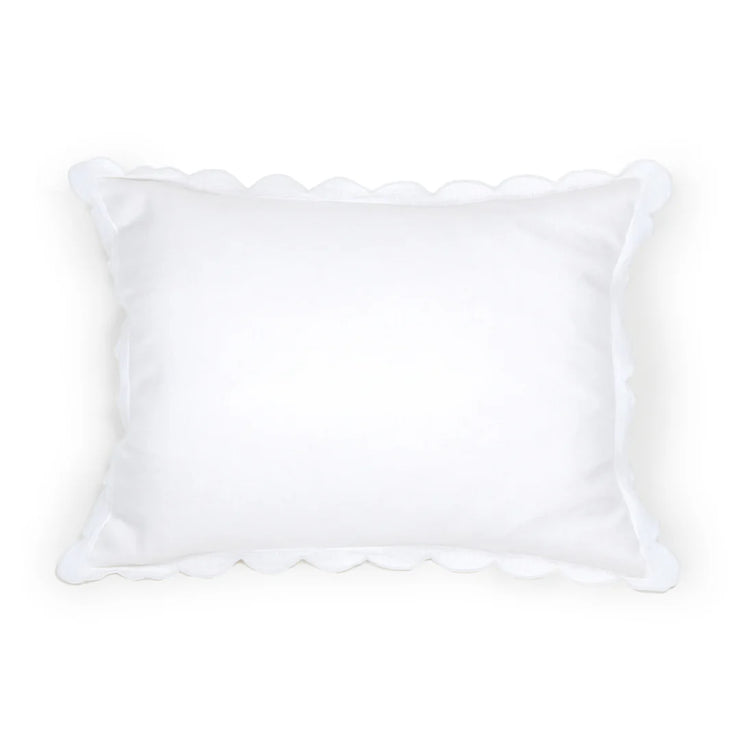 Pom Pom at Home Kelly White Linen Scalloped Duvet Cover & Pillow Shams ~ Available in Queen and King Sizes