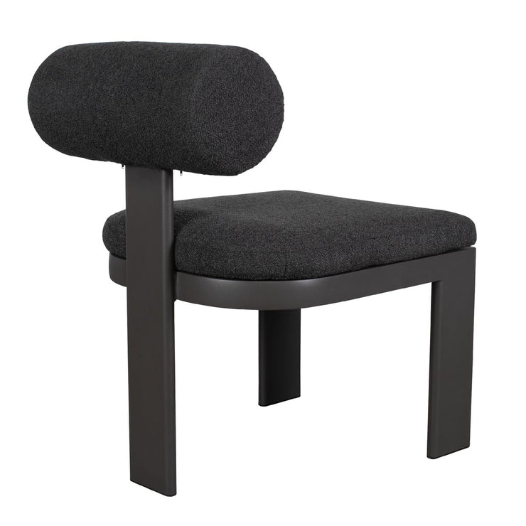 Uttermost Bolster Back Charcoal Boucle Outdoor Dining Chair