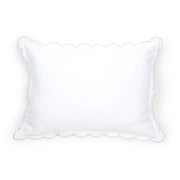 Pom Pom at Home Kelly White and Flax Linen Scalloped Duvet Cover & Pillow Shams ~ Available in Queen and King Sizes