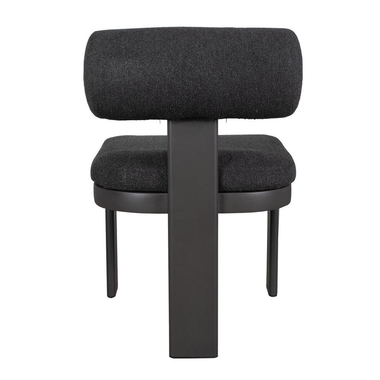 Uttermost Bolster Back Charcoal Boucle Outdoor Dining Chair