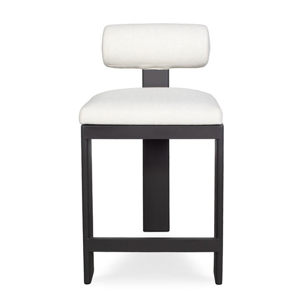 Uttermost Bolster Back Outdoor Counter Stool With Oyster White Cushion