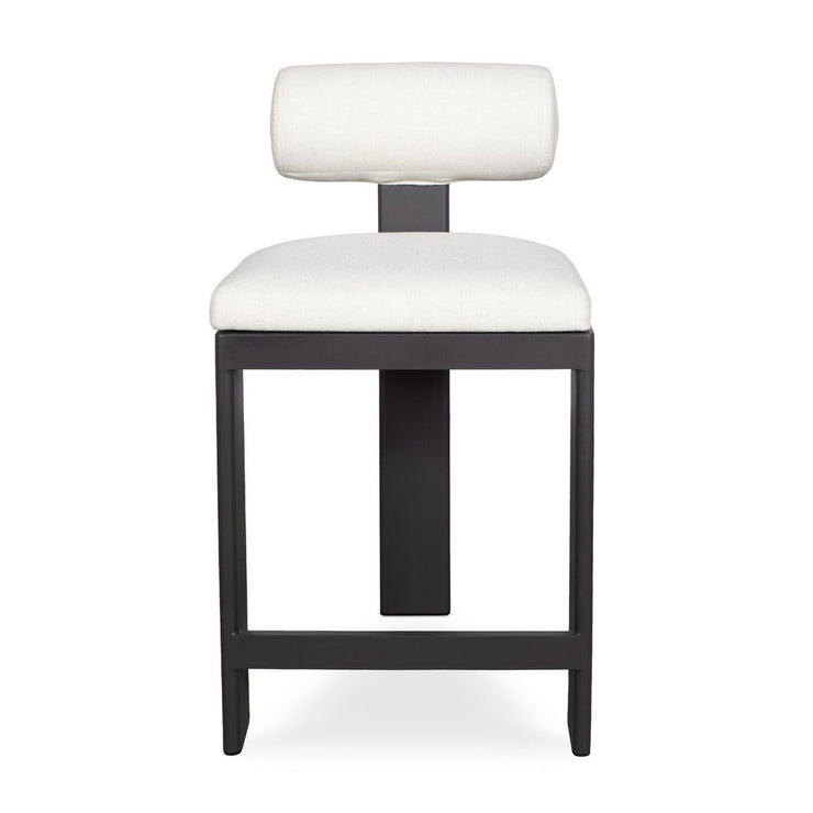Uttermost Bolster Back Outdoor Counter Stool With Oyster White Cushion
