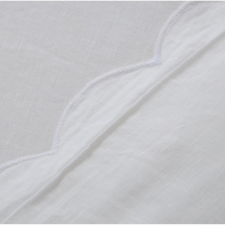 Pom Pom at Home Kelly White Linen Scalloped Duvet Cover & Pillow Shams ~ Available in Queen and King Sizes