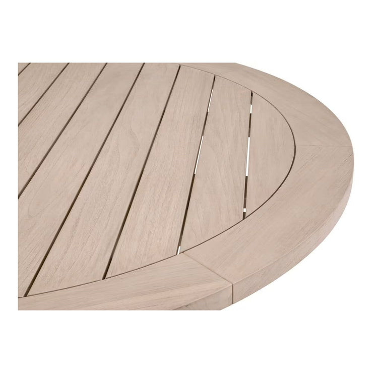 Essentials For Living Boca Outdoor 63” Round Dining Table ~ Washed Ever Teak