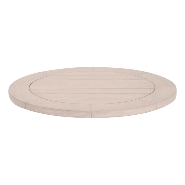 Essentials For Living Boca Outdoor Lazy Susan Dining Table ~ Washed Ever Teak