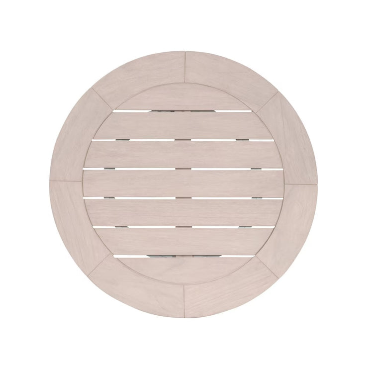 Essentials For Living Boca Outdoor Lazy Susan Dining Table ~ Washed Ever Teak