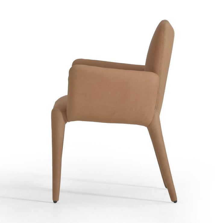 Four Hands Monza Dining Armchair ~ Heritage Camel Top Grain Leather