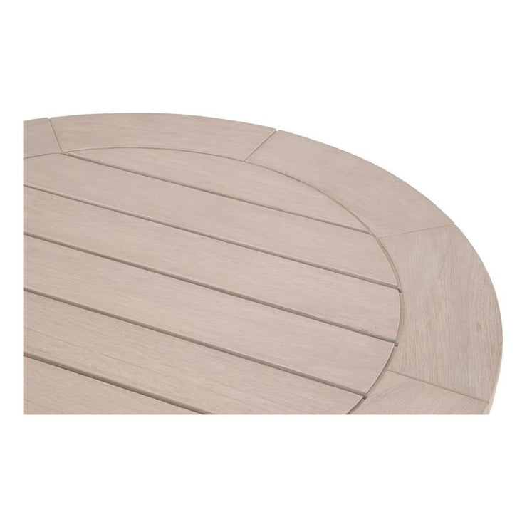 Essentials For Living Boca Outdoor Lazy Susan Dining Table ~ Washed Ever Teak
